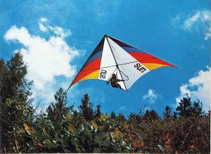 Art based on a photo by Ted Schmiedeke of a Sun Sail Rogallo