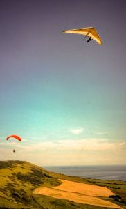 Hang gliding and paragliding at Kimmeridge in 2002
