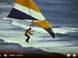 Dave Cronk hang glider screenshot from Big Blue Sky by Bill Liscomb