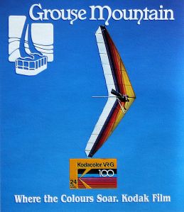 Art based on the Grouse Mountain and Kodak advert in Hang Gliding, July 1987