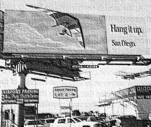 Art based on a photo by Larry Witherspoon of a billboard on Sepulveda Boulevard, Los Angeles International Airport