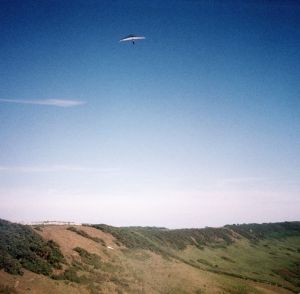 Hang glider at Kimmeridge, Dorset, England