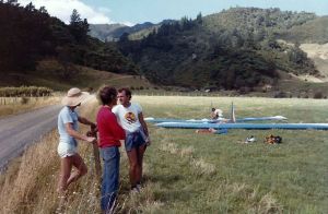 Hang glider landing field in New Zealand