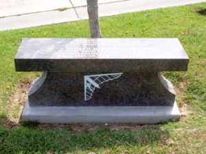 Stone bench commemorating the first hang glider meet, May 23, 1971