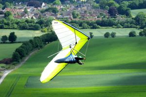 Hang glider at Mere, Wiltshire, England, in June 2020