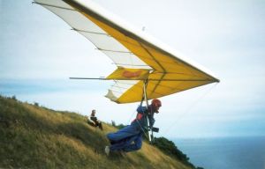 Hang glider at Kimmeridge, Dorset, England, in 2002