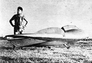 Rogelio Bertolini with Horten glider at Cordoba, Argentina, on January 9th, 1954