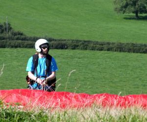 Polish paraglider pilot in England in 2015