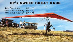 Rob Kells launches in a Wills Wing HP hang glider