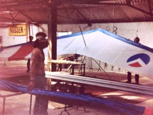 Mark Southall with a Moonraker 78 hang glider