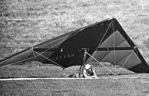 Irv Alward having failed to reach the LZ in his Cirrus 3 at Escape Country in April 1976. Photo by Stephen McCarroll.