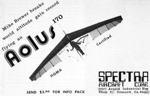 Spectra Aolus hang glider advert of 1981