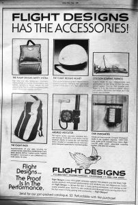 Flight Designs hang gliding accessories advert