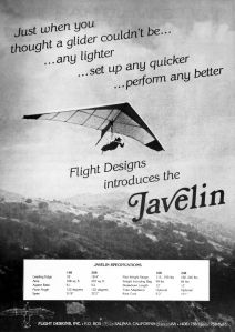 Javelin advert in Glider Rider