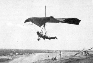 Jeanne Bauer in a Seagull Seahawk hang glider