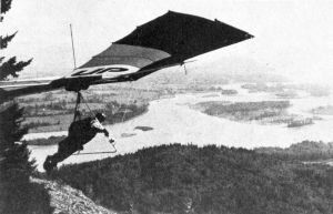 Hang glider launching in Canada