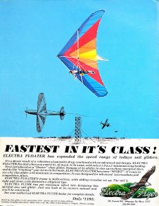 Electra Flyer Floater advert in Hang Gliding, May 1979